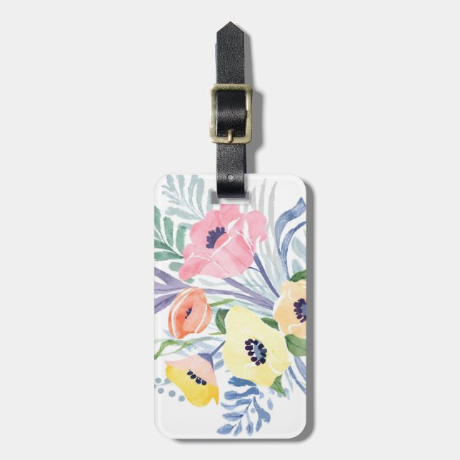 Spring Flower Bouquet | Custom Text Luggage Tag (Front Vertical)