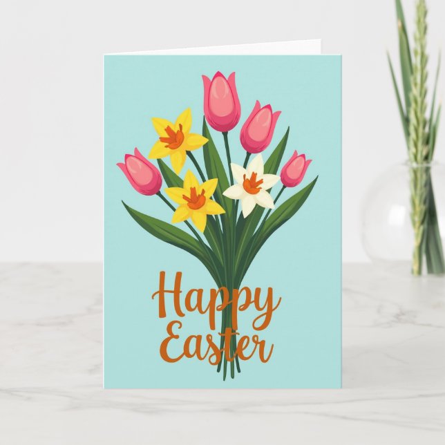 Spring Flower Bouquet Greeting Card (Front)