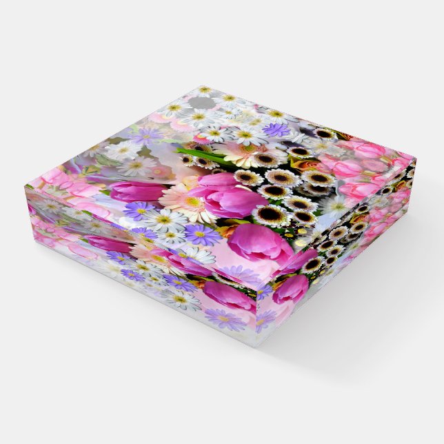 Spring Flower Bouquet Paperweight (Angled)