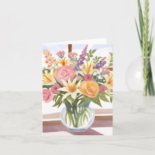 Spring Flower Bouquet Pretty Floral Card