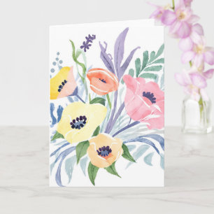 Spring Flower Bouquet Pretty Floral Watercolor Card