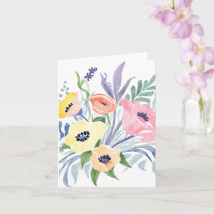 Spring Flower Bouquet Pretty Floral Watercolor Card