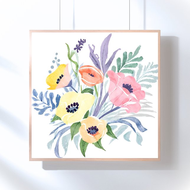 Spring Flower Bouquet | Pretty Floral Watercolor Poster (Creator Uploaded)