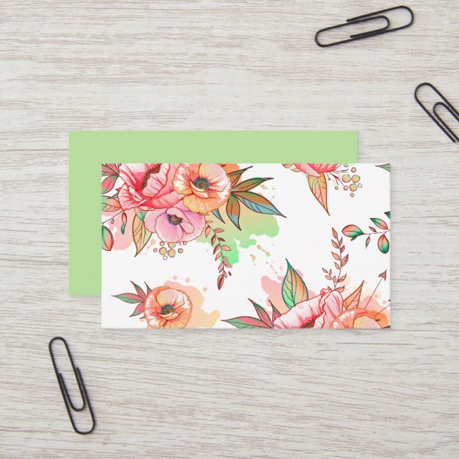 spring Flower Business Card (Front/Back In Situ)