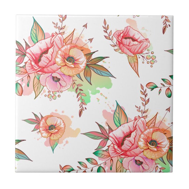 spring Flower Ceramic Tile (Front)