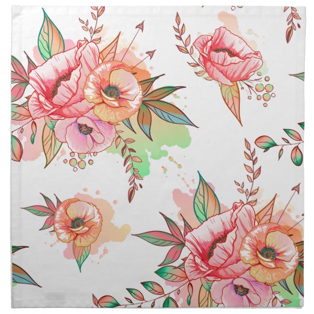spring Flower Cloth Napkin (Front)