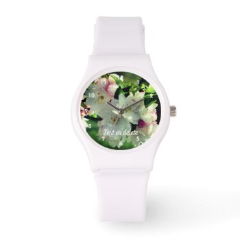 Spring Flower Crabapple Blossoms 2 Personalized  Watch by SmilinEyesTreasures at Zazzle