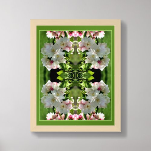 Spring Flower Crabapple Blossoms Abstract Framed Art