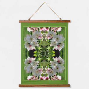 Spring Flower Crabapple Blossoms Abstract Hanging Tapestry