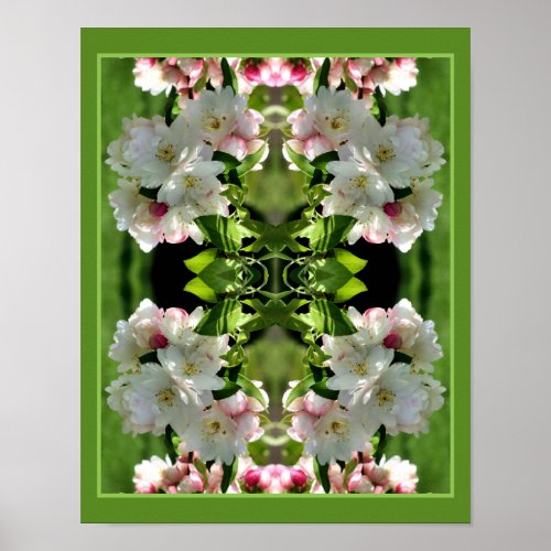 Spring Flower Crabapple Blossoms Abstract Poster
