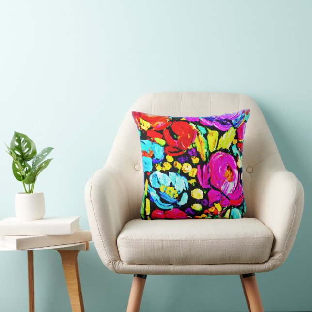 "Spring Flower" Cute Art. Buy Now Throw Pillow (Chair)