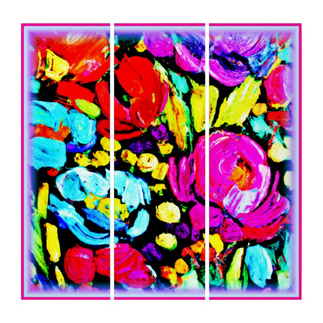 "Spring Flower" Cute Art. Buy Now Triptych (Front)