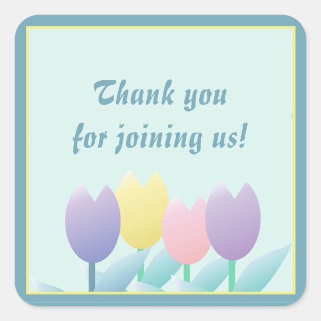 Spring Flower Cute Tulips Party Favor Sticker (Front)