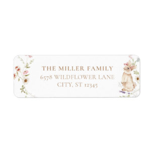 Spring Flower Easter Bunny Baby Shower  Label