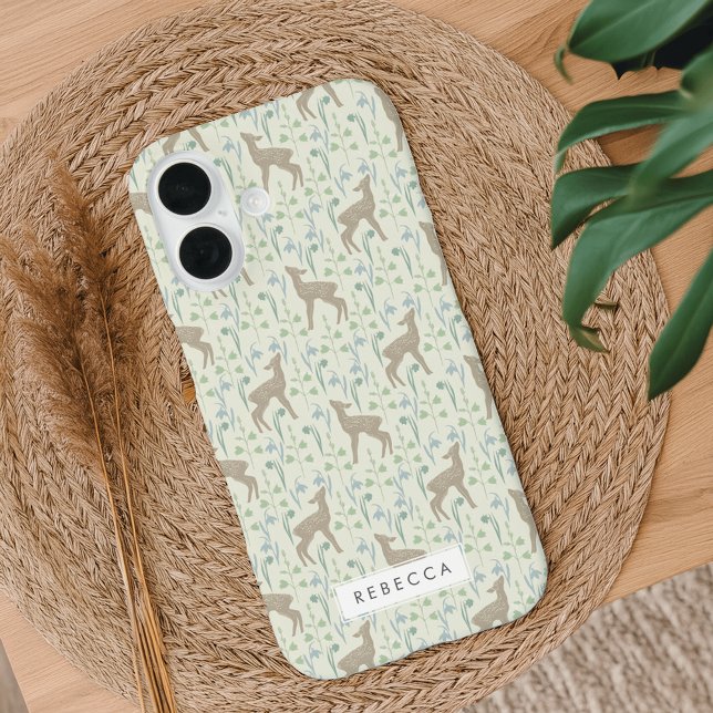 Spring Flower Fawns Pattern Case-Mate iPhone Case (Creator Uploaded)