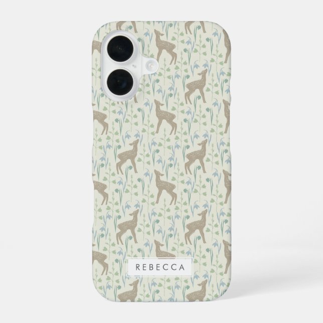 Spring Flower Fawns Pattern Iphone Case (Back)