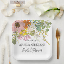Spring Flower Garden Bridal Shower Paper Coaster