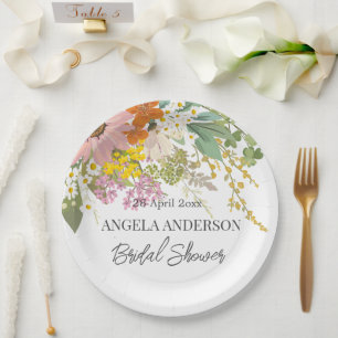 Spring Flower Garden Bridal Shower Paper Coaster Plates