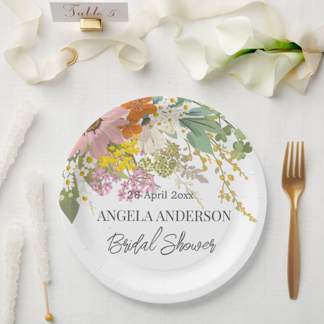 Spring Flower Garden Bridal Shower Paper Coaster Plates (Wedding)