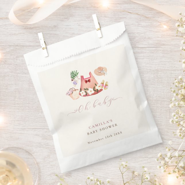 Spring Flower Garden Girl Clothes Baby Shower Favor Bag (Clipped)