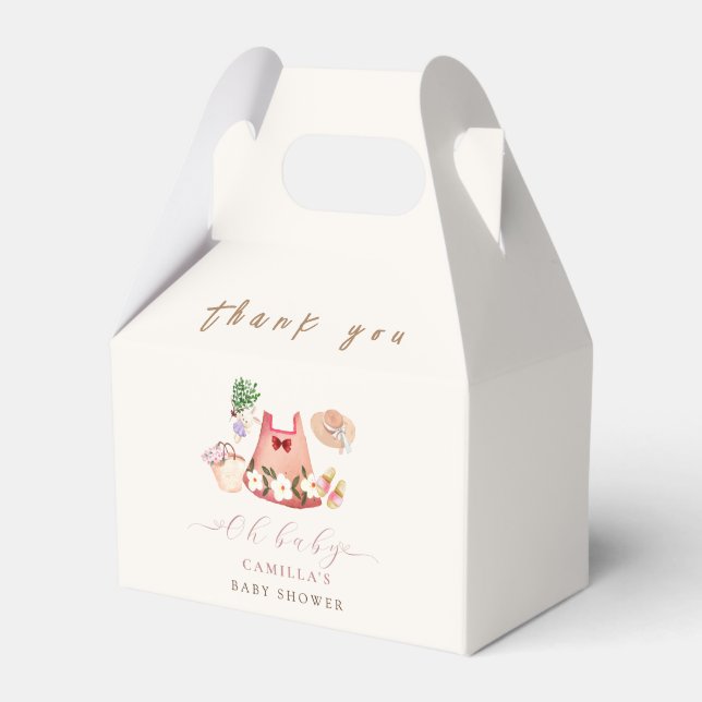 Spring Flower Garden Girl Clothes Baby Shower Favor Boxes (Front Side)
