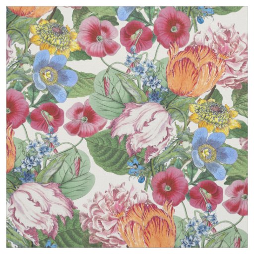 Spring Flower Garden Pattern Fabric