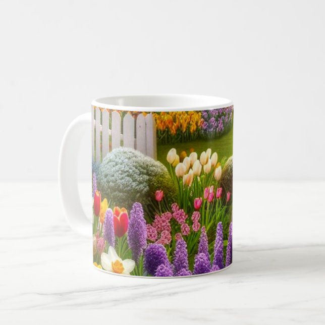 Spring Flower Garden Personalized Coffee  Mug (Front Left)