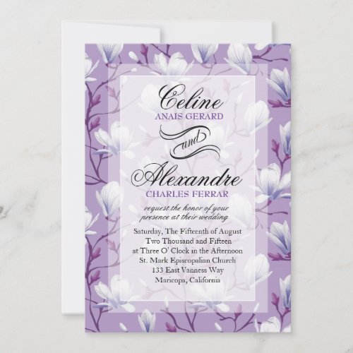 Spring Flower Garden Wedding  grape lilac Invitation