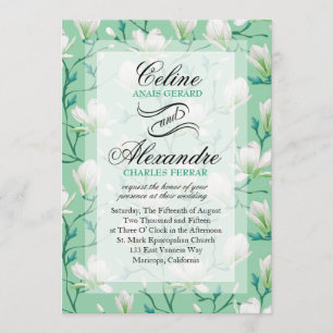 Spring Flower Garden Wedding mint green Invitation