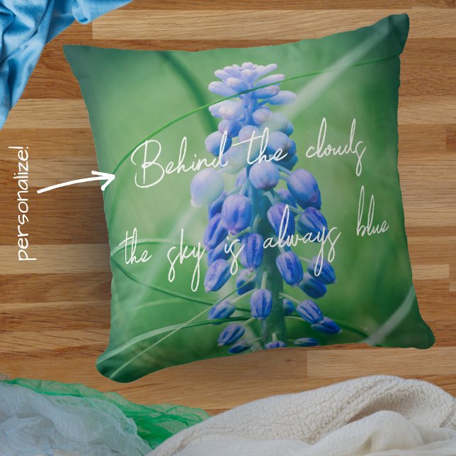 Spring Flower (Grape Hyacinth) Throw Pillow (Creator Uploaded)