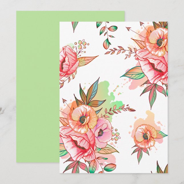 spring Flower Invitation (Front/Back)