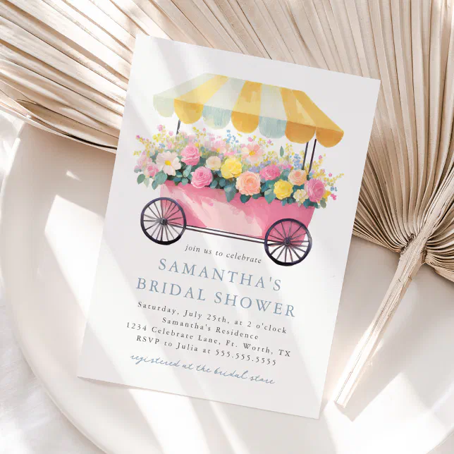 Spring Market Invitations Spring Flower Market Bridal Shower Invitation | Zazzle