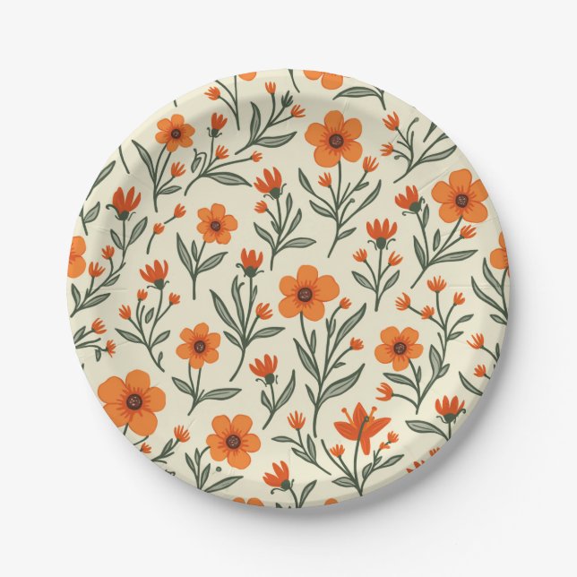 Spring Flower Paper Plates (Front)