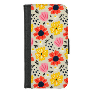 Spring Flower Pattern iPhone 8/7 Wallet Case
