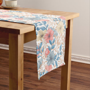 Spring Flower Pattern Long Table Runner
