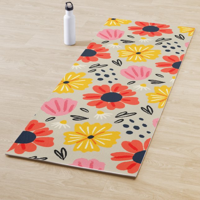 Spring Flower Pattern  Yoga Mat (In Situ)