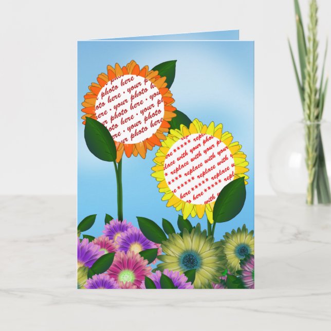 Spring Flower  Photo Frame Card (Front)