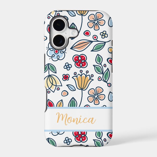 Spring flower scandinavian style custom name iphone case (Back)