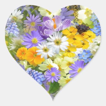 Spring Flower Selection Heart Sticker by MissMatching at Zazzle