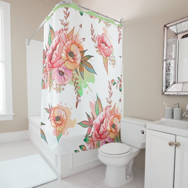 spring Flower Shower Curtain (In Situ)