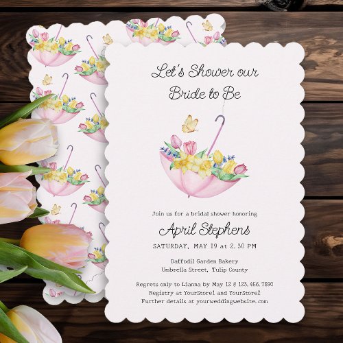 Spring Flower Shower the Bride Pink Bridal Shower Invitation