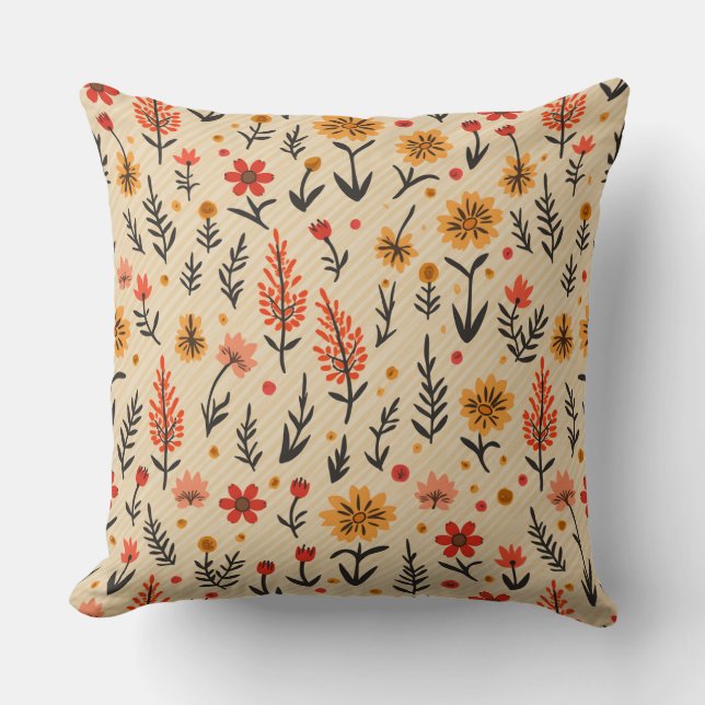 Spring Flower Throw Pillow (Front)