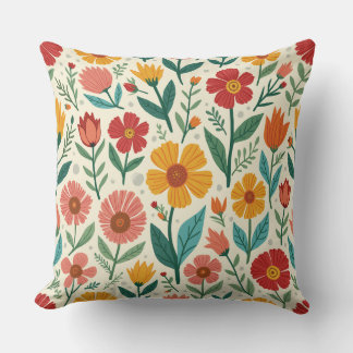 Spring Flower Throw Pillow