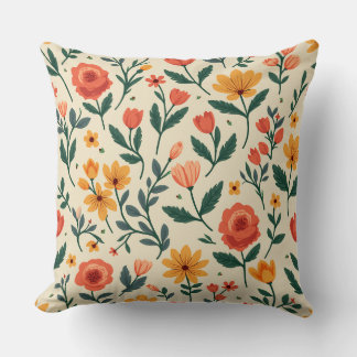 Spring Flower Throw Pillow