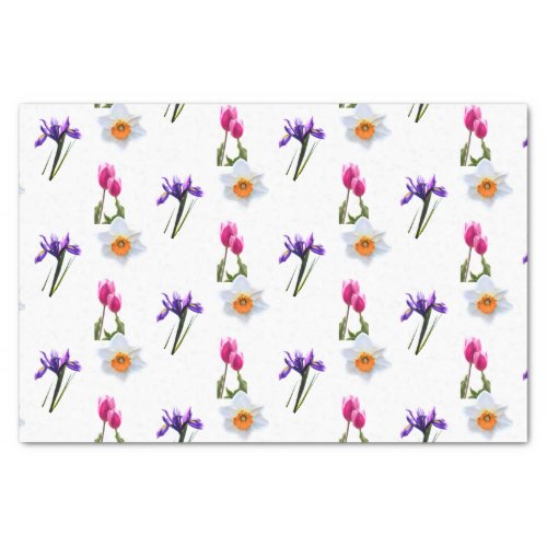 Spring Flower Tulip  Irises Daffodils  Tissue Paper