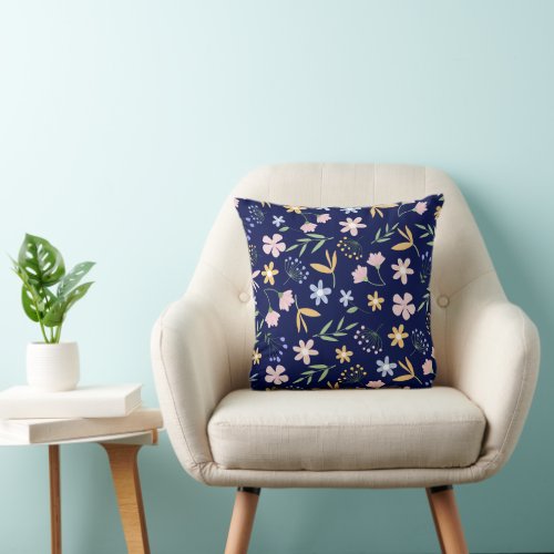 Spring Flower Vibes Throw Pillow