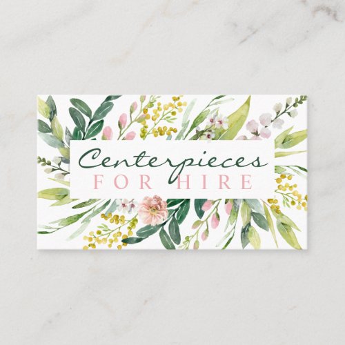 Spring Flower Wedding And Party Centerpiece Hire Business Card
