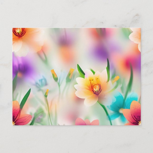 Spring Flower with Blurred Background Postcard (Front)