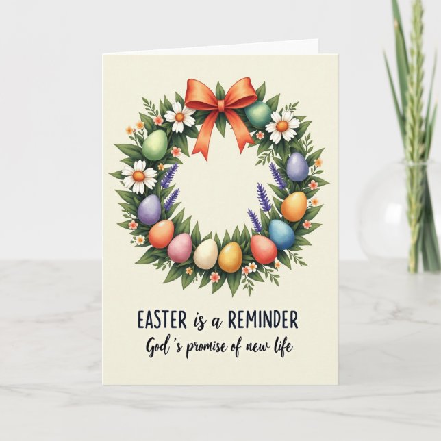 Spring Flower Wreath Greeting Card (Front)