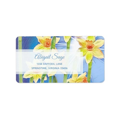 Spring Flower Yellow Daffodil and Sunshine Address Label